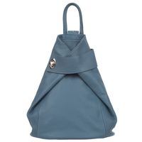 VERA PELLE plecak damski skórzany elegancki trójkątny V561 c.jeansowy