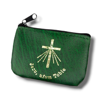 Etui Na Różaniec Zielone Skóropodobne Zamykane Na Zamek