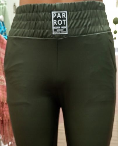 SPODNIE PARROT EKO SKÓRA WYSOKI STAN OLIWKOWE Z KIESZENIAMI M/L MIEGO na Arena.pl