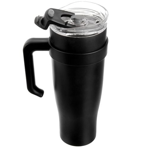 stalowy kubek termiczny termos 1200ml z rączką i słomką orion 112284 czarny na Arena.pl