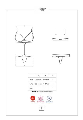 Zmysłowe Body z Paseczkami - Obsessive Mixty L/XL na Arena.pl