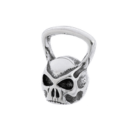 Fit Kolekcja - Zawieszka na łańcuszek srebrna KETTLEBELL CZASZKA