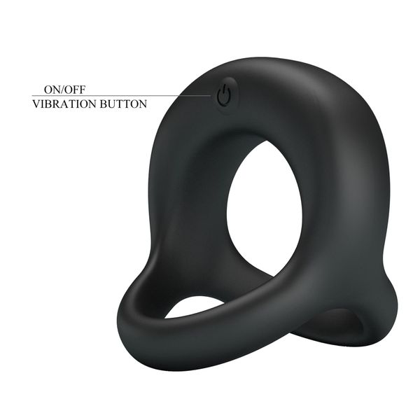 Pretty Love - Vibrant Penis Ring Elliott Black, 10 Vibration Functions zdjęcie 9