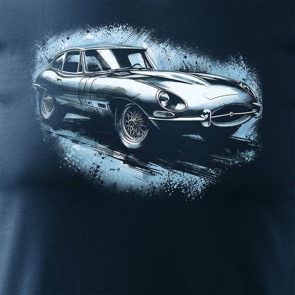 Koszulka z samochodem jaguar z jaguarem e-type e type etype kolekcjonerska męska granatowa REGULAR S zdjęcie 2