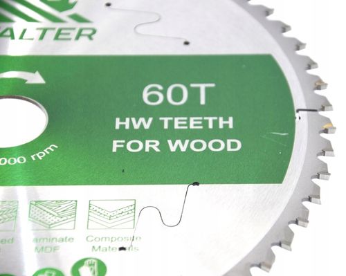 Tarcza Piła do drewna widiowa WALTER 254x30 z60 na Arena.pl