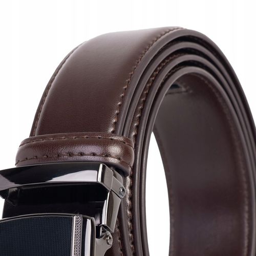 Pasek SKÓRZANY Męski Automat CIEMNY BRĄZOWY spodni na Arena.pl