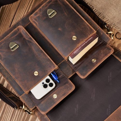 torba męska na ramię skórzana vintage brązowa paolo peruzzi t-100-hbr na Arena.pl