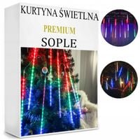 SOPLE METEORYTY WISZĄCE LAMPKI CHOINKOWE ZEWNĘTRZNE KURTYNA LED