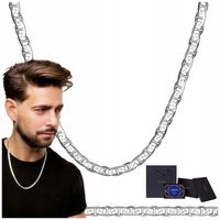 ŁAŃCUSZEK SREBRNY RODOWANY GUCCI MARINA MĘSKI 50cm PEŁNY ŁAŃCUCH 3mm SREBRO