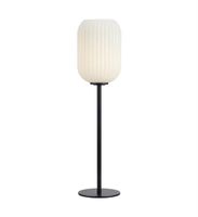 Stołowa lampa szklana Cava do salonu plis czarna biała