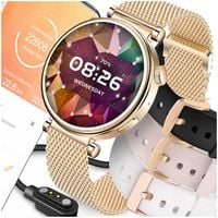 SMARTWATCH ZEGAREK DAMSKI OLED MENU PL ROZMOWY POWIADOMIENIA SPORT 4 PASKI