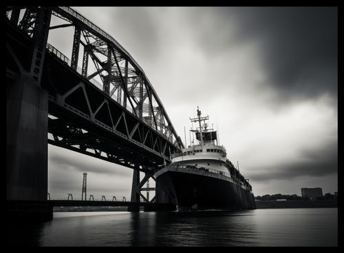 Plakat 55x40cm Statek przy Moście na Arena.pl