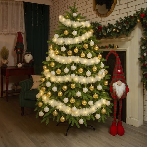 łańcuch led choinkowy biały na baterie świąteczny na choinkę 6 metrów na Arena.pl