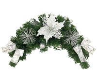 STROIK ŚWIĄTECZNY SREBRNY GIRLANDA Z OZDOBAMI 45cm