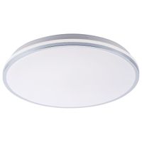 Minimalistyczna LAMPA sufitowa LINDEN 3478 Rabalux okrągły plafon LED 50W 3000K - 6500K z pilotem chrom biały