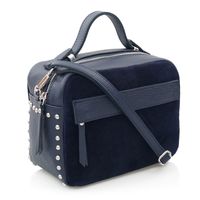 TOREBKA zamszowa listonoszka kuferek z ćwiekami V222 granatowa