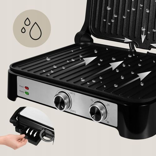 Grill elektryczny Kontaktowy OPIEKACZ Kanapek Panini DUŻY 2000W TIMER na Arena.pl