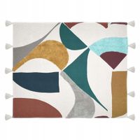 WIELOKOLOROWA NARZUTA BAWEŁNIANA 125 X 150 CM 55 PROCENT BAWEŁNY