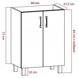Szafka łazienkowa Viki 60 z umywalką biała (GOLD) na Arena.pl