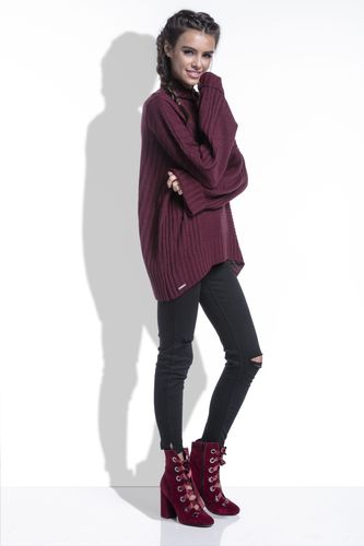 Sweter oversize F423 Bordo UNI na Arena.pl