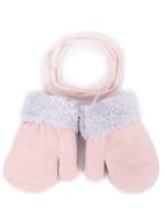 Rękawiczki dziewczęce jednopalczaste ze sznurkiem różowe YOCLUB