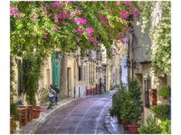 60X50CM DOMY DZIELNICY PLAKA OBRAZ ŚCIAN DREWNIANE