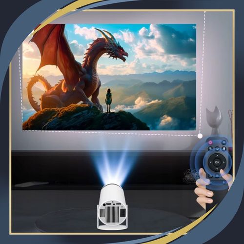 PROJEKTOR RZUTNIK 4K OBROTOWY Z GŁOŚNIKIEM PRZENOŚNY LED ANDROID WIFI na Arena.pl