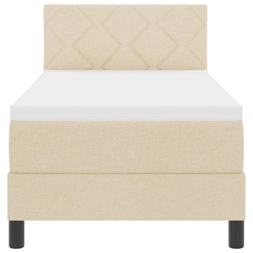 Łóżko kontynentalne z materacem Kremowy 80 x 200 cm tkanina na Arena.pl