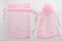torebka z materiału 30x19 cm róż 12szt.  | 2279