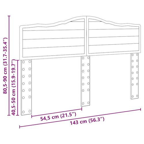 Zagłówek Brązowy dąb 140 cm Materiał drewnopochodny na Arena.pl