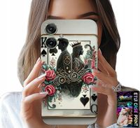 ETUI DO MOTOROLA MOTO G55 - KARTA KRÓL KRÓLOWA POKER KARTY + SZKŁO