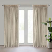 Zasłona na taśmie z frędzlami styl boho DORA 140X270 naturalna