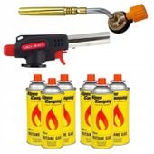 PALNIK GAZOWY NA KARTUSZ 360 + OPALARKA LUTOWNICA GRILL + 6 x GAZ