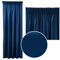 Zasłona gotowa na taśmie SIBEL 140x270 Eurofirany granatowa