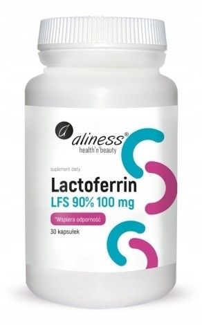 Aliness Lactoferrin laktoferyna LFS 90% 100 mg 30 kapsułek zdjęcie 1
