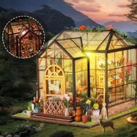 ZESTAW DREWNIANYCH PUZZLI DO MINIATUROWEGO DOMU KWIATOWEGO DIY PREZENT