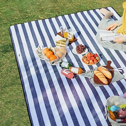 Mata koc plażowy piknikowy izolacja 200x200 duży wodoodporny składany pasy na Arena.pl