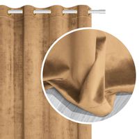 Zasłona gotowa na przelotkach VELVET SOFT 140x250 welurowa miodowa