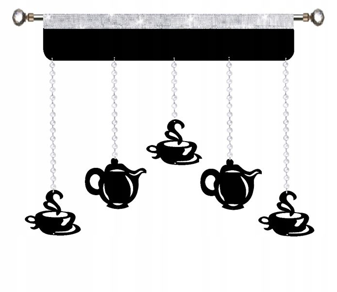 Firana kuchenna EKRAN ażur Girlanda GLAMUR kawa zdjęcie 1