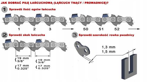 PROWADNICA 16'' 2 ŁAŃCUCHY DO PIŁY 3/8 1,3mm 56 na Arena.pl
