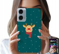 ETUI DO MOTOROLA MOTO G85 5G - RENIFER NA ZIELONYM TLE ŚWIĄTECZNE WZORY