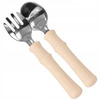 Sztucce Dla Dzieci Metalowe Mombella Beżowe