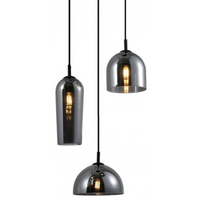 Wisząca lampa kaskada AZ3336 BLANCA 3 Azzardo dymione szkło czarna