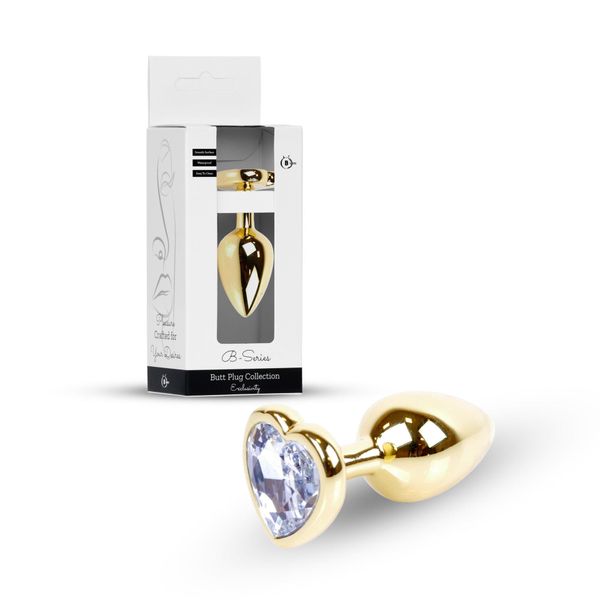 Plug-Jewellery Gold  Heart Plug- Clear zdjęcie 9