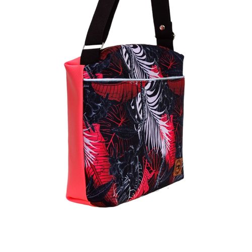 Torebka Na Ramię z Motywem Liści i Różową Ekoskórą – Handmade na Arena.pl