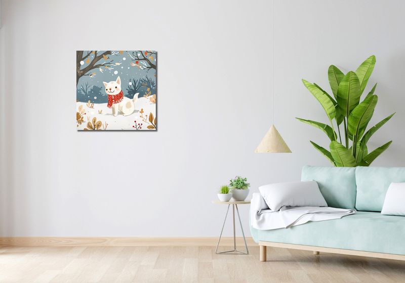 Obraz 60x60cm Śnieżny Kompan zdjęcie 2