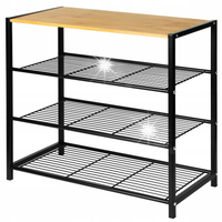 REGAŁ STOJAK PÓŁKA SZAFKA NA BUTY METALOWA DREWNO SOLIDNA 60x56x30 cm