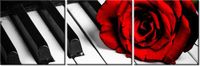 60 90CM OBRAZ 3 ELEM RÓŻA FORTEPIANIE ŚCIENNY DRUK PŁÓTNO