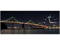 100X40CM ZEGAR NOCNE ZDJĘCIE MOSTU TANEL TEEMUSK OBRAZ