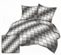 Pościel z kory 160x200 wzór piknikowa krata szara